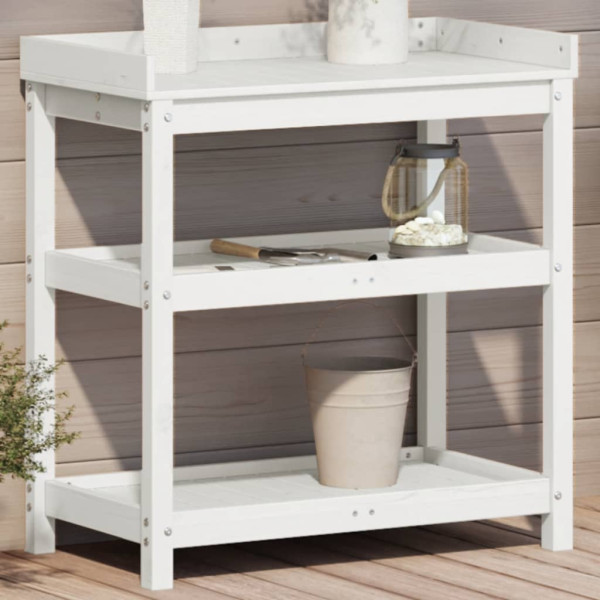 Mesa de plantação com estantes madeira de pinho branco 82.5x45x86.5 cm D