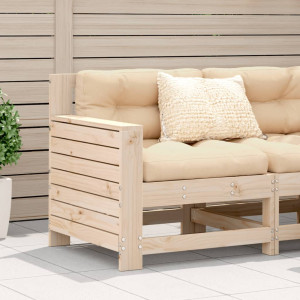 Sofá de jardín con reposabrazos madera maciza pino 69x62x70.5cm D