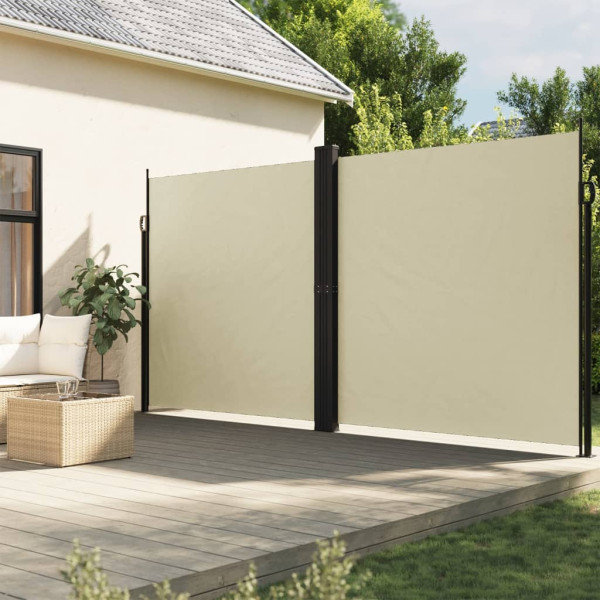 Toldo lateral retrátil de creme 220x1000 cm D