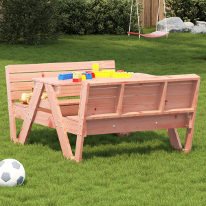 Mesa de pícnic para niños madera maciza Douglas 88x122x58 cm D