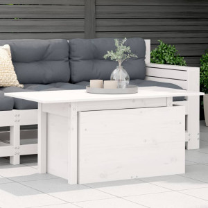 Mesa de jardín madera maciza de pino blanca 100x50x75 cm D