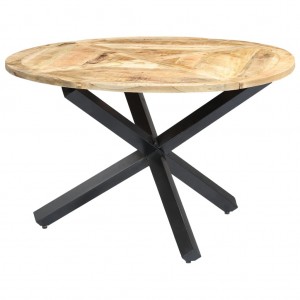 Mesa de jantar redonda de madeira maciça de mangue 120x76 cm D