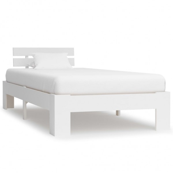 Estructura de cama de madera maciza de pino blanco 100x200 cm D
