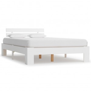 Estructura de cama de madera maciza de pino blanco 120x200 cm D