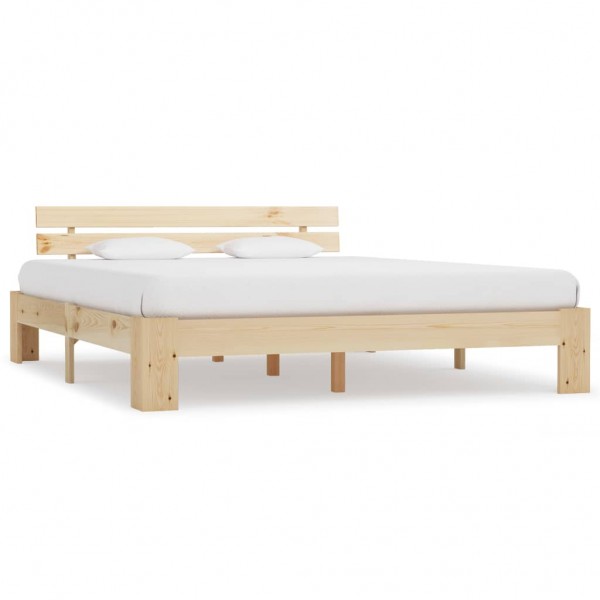 Estructura de cama de madera maciza de pino 160x200 cm D