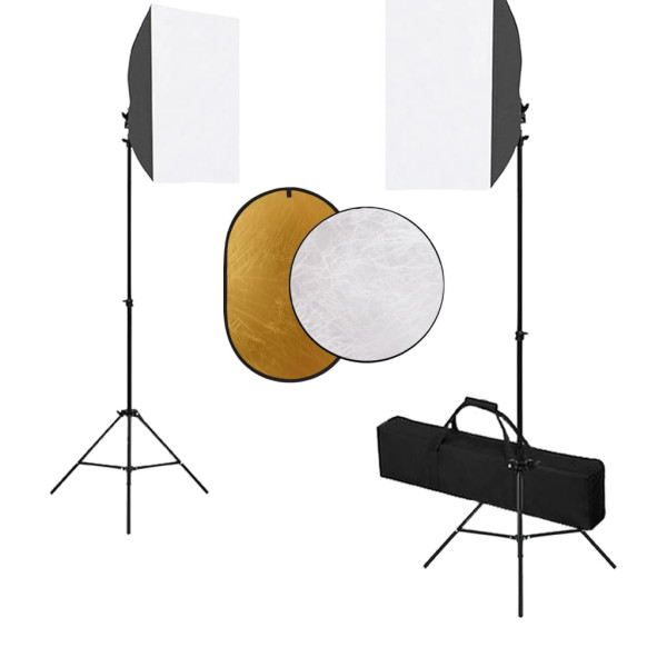 Kit de estudio fotográfico con luces softbox y reflector D