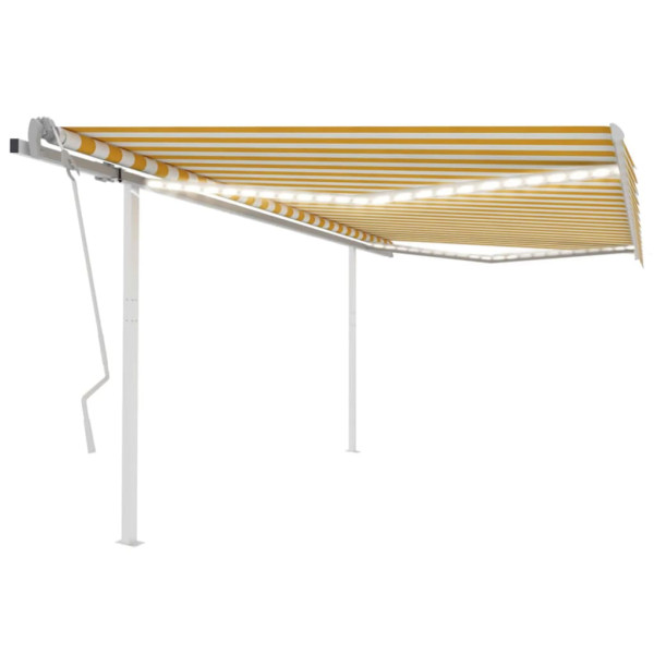 Toldo manual retráctil con LED amarillo y blanco 4x3 m D