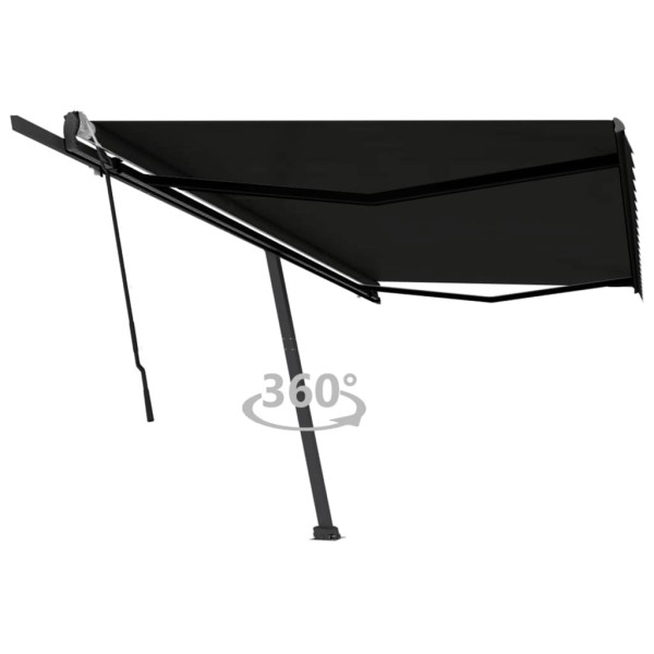 Toldo de pé manual retrátil cinza-antracita 500x350 cm D