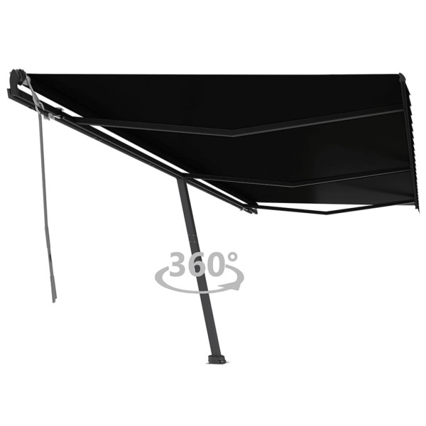 Toldo de pé manual retrátil cinza-antracita 600x350 cm D