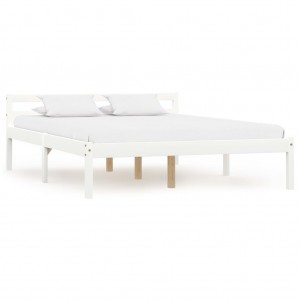 Estrutura de cama de madeira maciça de pinho branco 120x200 cm D