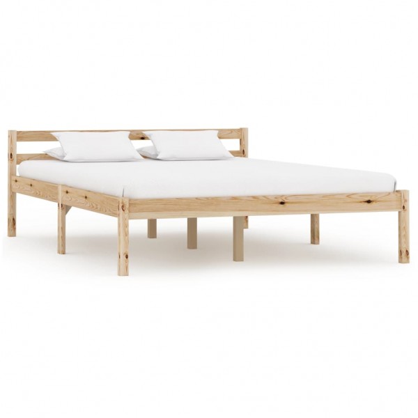 Estrutura de cama de madeira maciça de pinho 140x200 cm D