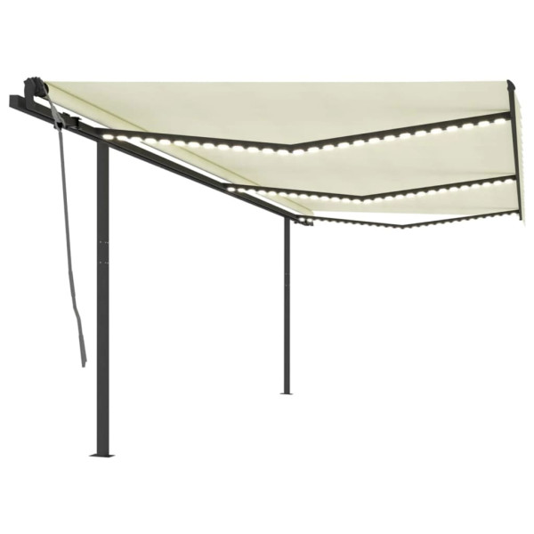 Toldo retrátil manual com varas creme 6x3 m D