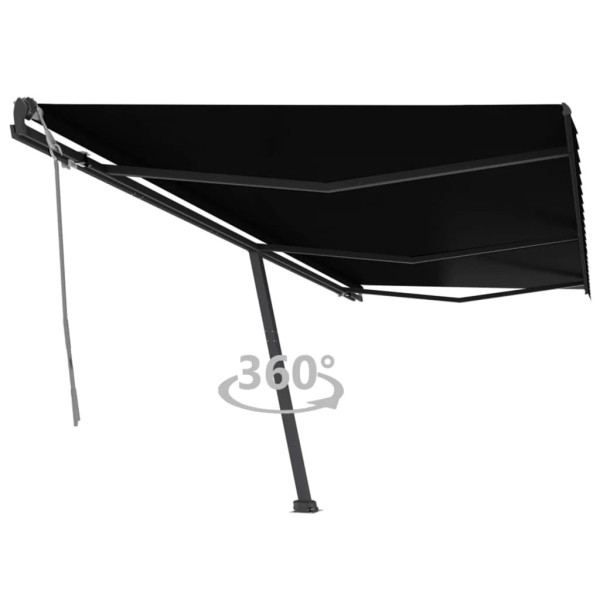 Toldo de pé manual retrátil cinza-antracita 600x300 cm D