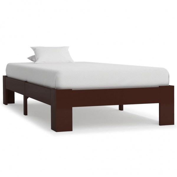 Estrutura da cama madeira maciça pinheiro marrom escuro 90x200 cm D