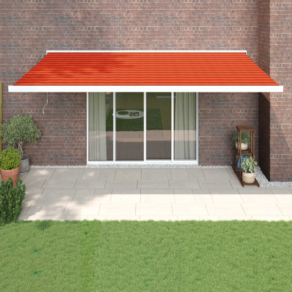 Toldo retráctil aluminio y tela naranja y marrón 5x3 m D