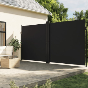 Toldo lateral retráctil negro 200x600 cm D