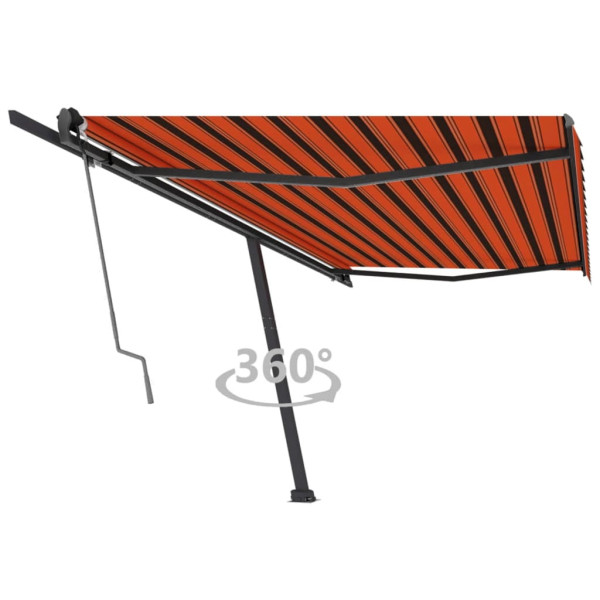 Toldo automático laranja e marrom 500x300 cm D