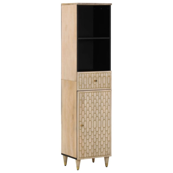 Mueble de baño madera maciza de mango 38x33x160 cm D