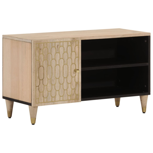 Mueble de TV madera maciza de mango 80x31x46 cm D