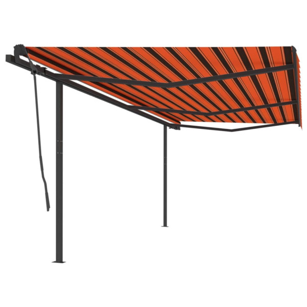 Toldo retrátil manual com luz LED laranja e marrom 6x3,5 m D