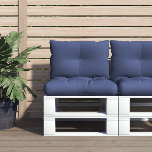 Set de cojines para sofá de palets tela azul marino 60x38x13 cm D