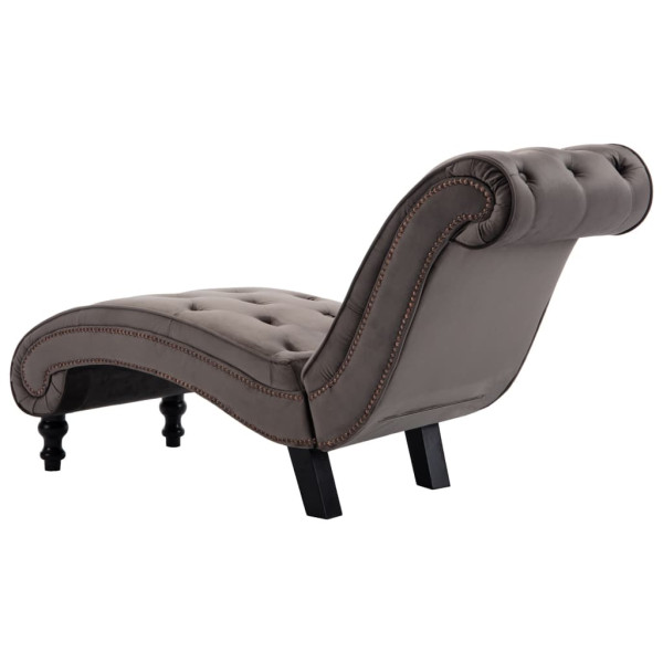 Chaise longue em veludo cinzento M 4