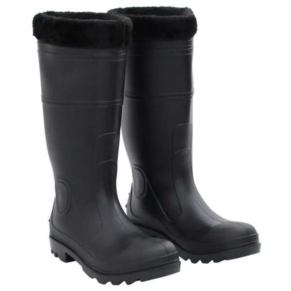 Botas de agua con calcetines extraíbles negro número 42 PVC D