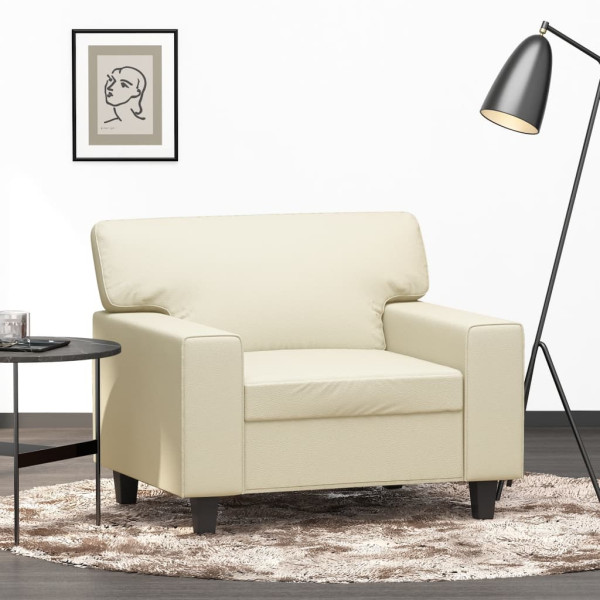 Sillón cuero sintético crema 60 cm D