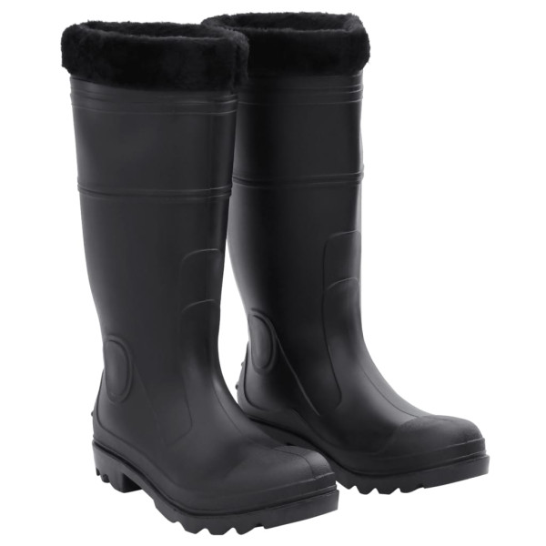 Botas de agua con calcetines extraíbles negro número 43 PVC D