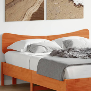 Cabecero de cama madera maciza de pino marrón cera 150 cm D