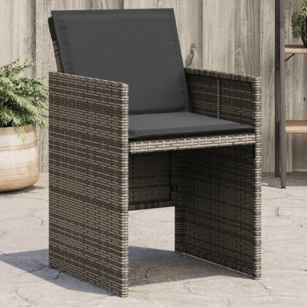 Poltronas de jardim com almofadas 4 unidades rattan sintético cinza D