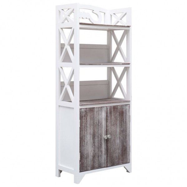 Mobiliário quarto de banho madeira Paulownia branco marrom 46x24x116 cm D