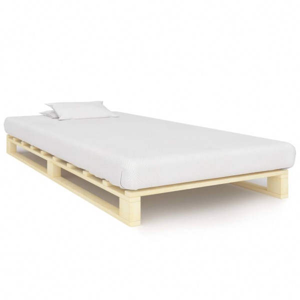 Estrutura de cama de paletes madeira maciça de pinho 100x200 cm D