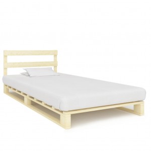 Estructura de cama de palés madera maciza de pino 120x200 cm D