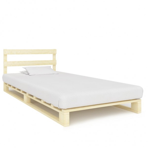 Estrutura de cama de palha madeira maciça de pinho 120x200 cm D