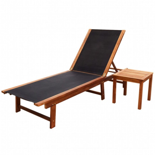 Cama com mesa de madeira maciça de acácia e têxtil D