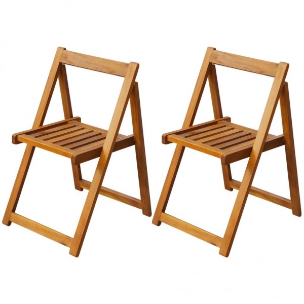 Cadeiras dobráveis de jardim 2 unidades madeira maciça de acácia D