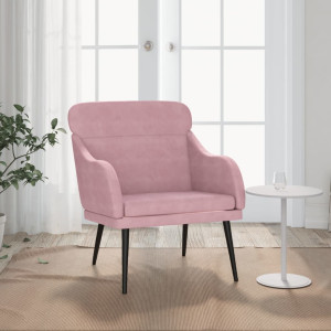 Sillón de terciopelo rosa 63x76x80 cm D