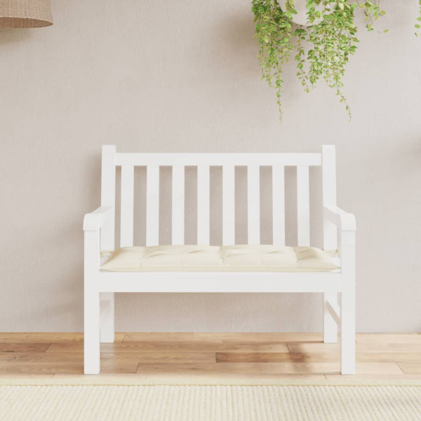 Cusco de banco de jardim tecido Oxford branco creme 110x50x7 cm D