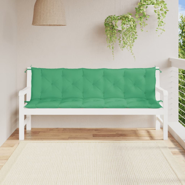 Almofadas para banco de jardim 2 peças tecido Oxford verde 180x50x7 cm D