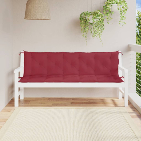 Almofadas para banco de jardim 2 unidades vermelho vermelho 180x50x7 cm D