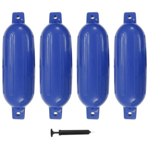 Parachoques de barco 4 piezas PVC azul 58.5x16.5 cm D