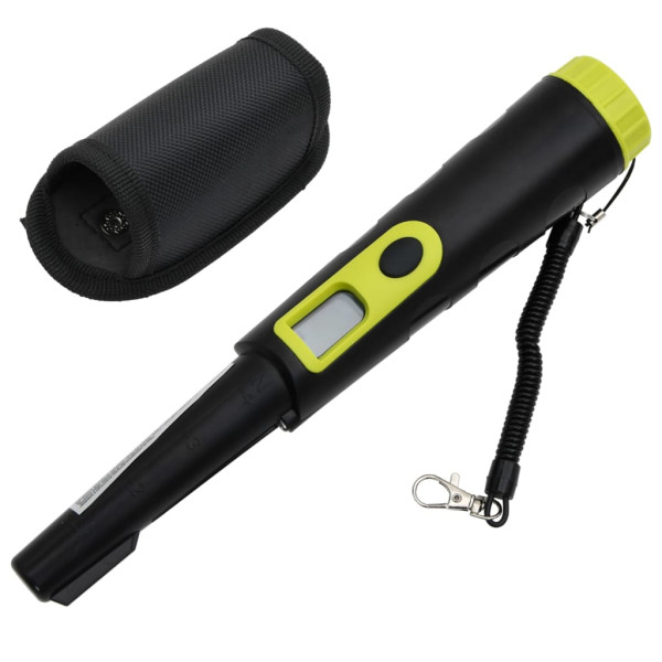 Puntero detector de metales con pantalla LCD negro y amarillo D