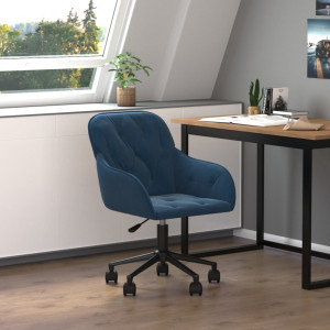 Silla de oficina giratoria terciopelo azul D