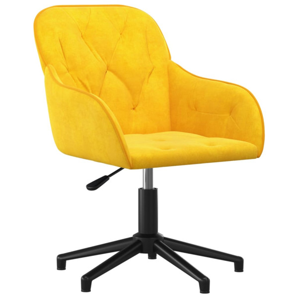 Silla de oficina giratoria de terciopelo amarillo Silla de oficina giratoria de terciopelo amarillo D