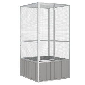 Pássaro de aço galvanizado cinzento Jaula 111x107x211.5 cm D