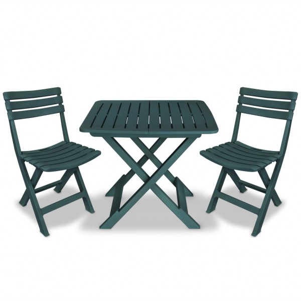 Mesa e cadeiras de churrasco de jardim dobráveis de plástico verde D