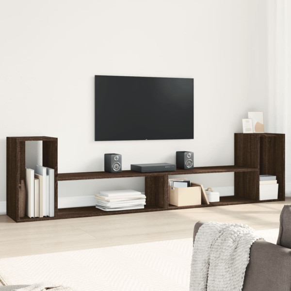 Muebles de TV 2 uds madera ingeniería roble marrón 100x30x50 cm D