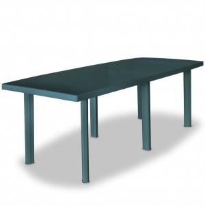 Mesa de jardim de plástico verde 210x96x72 cm D