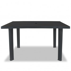 Mesa de jardim de plástico cinza de antrasita 126x76x72 cm D